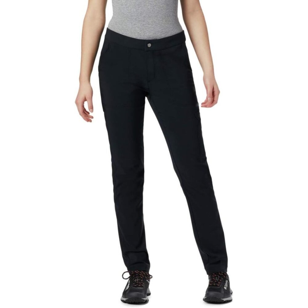 NWT Columbia Size 6 Black Straight-Leg Pants Pockets Stretch Fabric